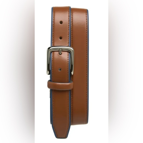 Cole Haan Pop Edge 32mm size 30 Tan/Blue Belt NWT - Picture 1 of 17